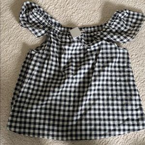 J Crew Gingham Off the Shoulder